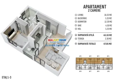 Apartament 2 cam-Bucatarie inchisa-Incalzire pardoseala-Prel. Ghencea - foto 10
