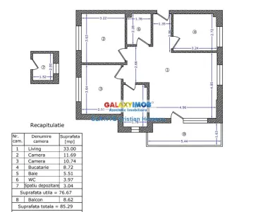 Apartament 3 camere 85 mp Iuliu Maniu Pacii Str Dr Belsugului - foto 5