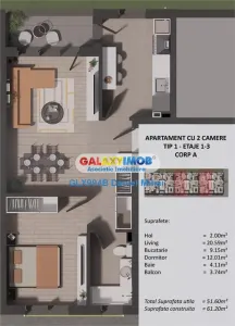 Apartament 2 camere decomandat-Cartierul Latin - foto 17