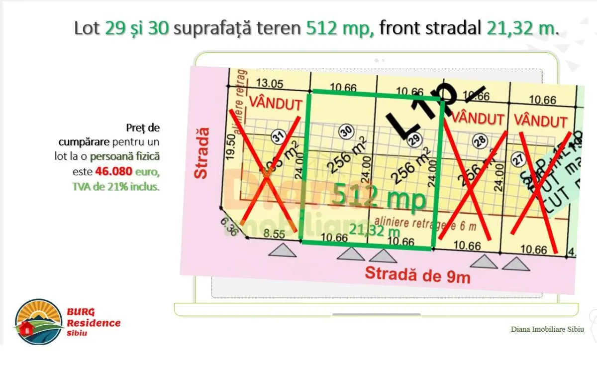 Teren de vânzare 512 mp în intravilan în Sibiu, str Viile Sibiului. - foto 17