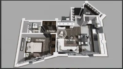 Apartament 2 camere de vanzare, Baroque Residence Bucium - Iasi