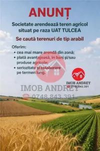 Cea mai mare arenda din Tulcea pentru teren arabil! - Tulcea