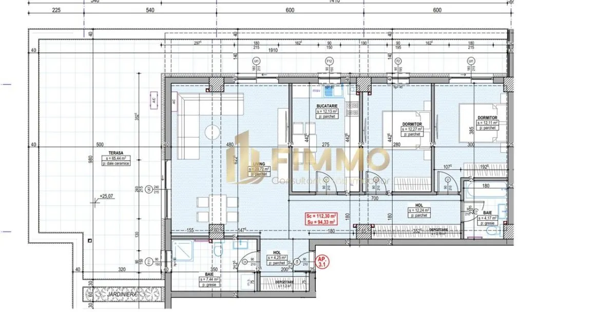 Penthouse | 112mp | Terasa 65,4mp | Traian Vuia | ID:1157 - foto 1