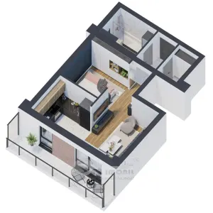 Apartament 1 camera, 46,29 mp – design modern & finisaje premium | 0% comision - Iasi