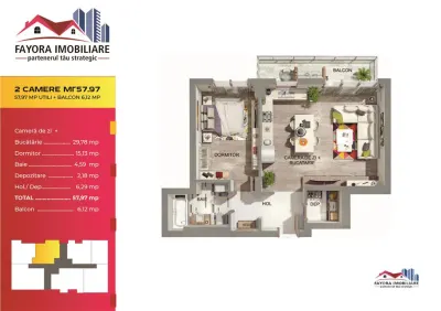 Apartament 2 Camere de Vanzare in Ansamblu Rezidential Nou - foto 4