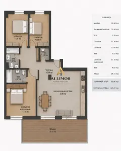 Apartament 4 camere de vanzare în Pipera – Green Vista | Terasa 30 mp | Parcare subterana - foto 12