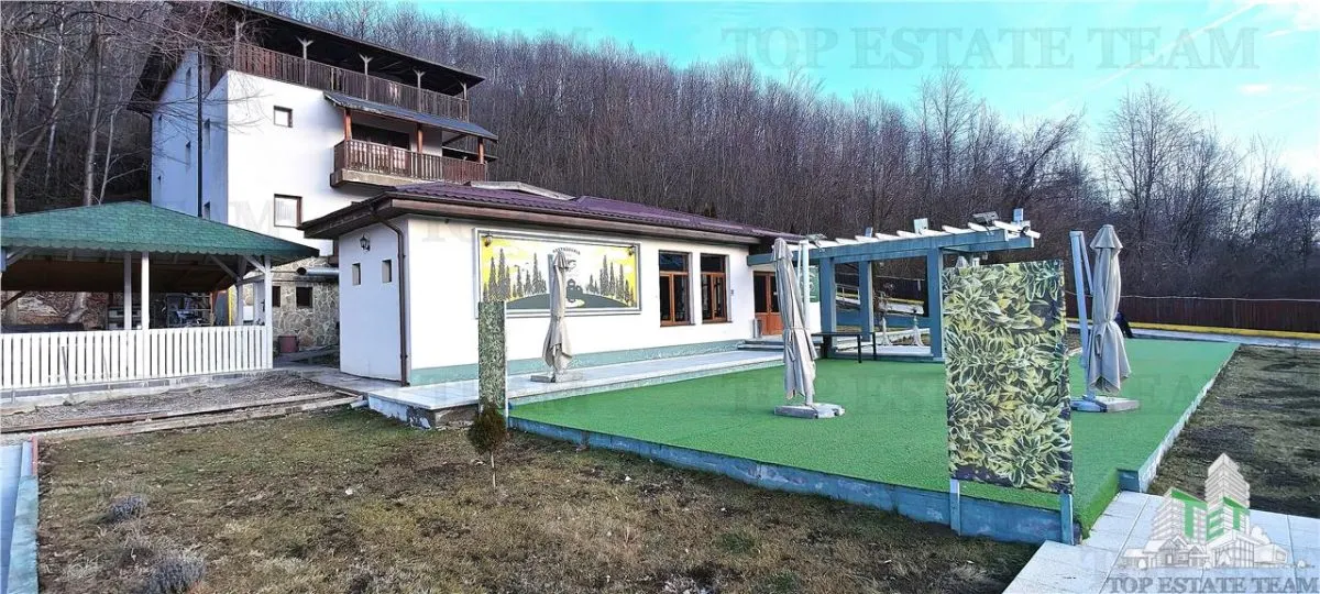 Afacere la cheie cu profit din prima zi, 2 pensiuni 27 camere, salon de evenimente, pastravarie restaurant, SPA si 15000 mp teren, DN1 Comuna Cornu - foto 5
