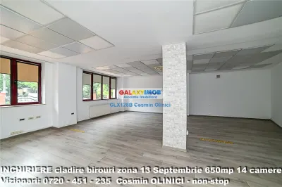 Spatii birouri de inchiriat zona 13 Septembrie I S+P+3 I 650 util - Bucuresti