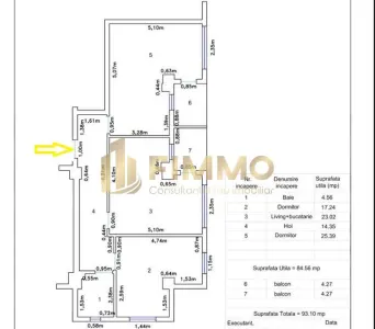 Apartament 3 cam | 93mp | Semi-finisat | Suceava | ID:1904 - foto 7