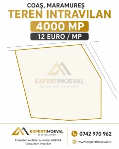 Teren intravilan în Coas 4000 mp 12 euro/mp - Coas