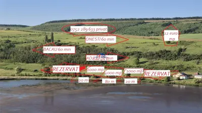 Teren pe malul lacului in jud Bacau la 60 min de Onesti Are certificat de urbanism - Onesti