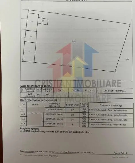 Teren intravilan zona Lic Balcescu Suprafata 374 mp 2 deschideri 210 euro/mp - foto 1