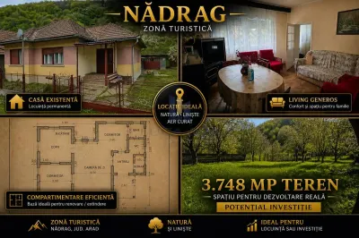 Casa cu teren generos in zona turistica de munte ,Nadrag,Timis - Nadrag
