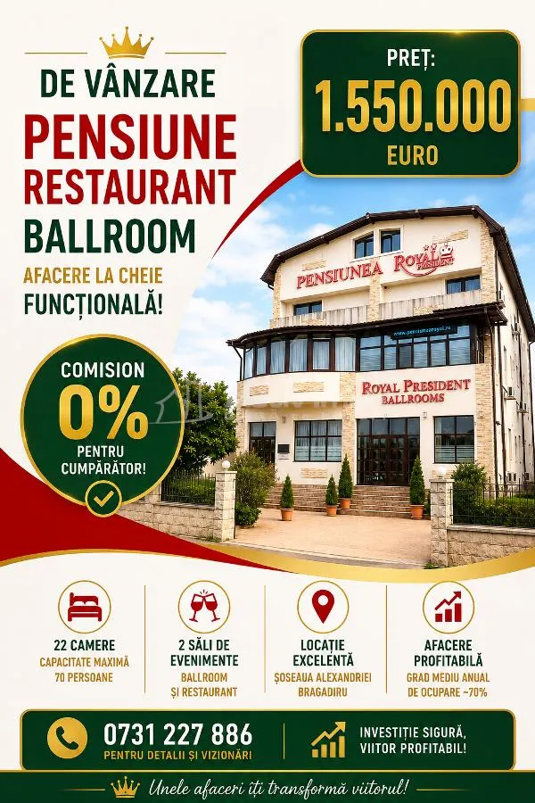 De vanzare – Pensiune – Restaurant – Ballroom – Rahova – Alexandriei – Leroy Merlin – 1550000E – Afacere la cheie – Comision 0 ! - foto 1