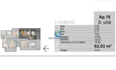 Apartament 3 camere, bloc nou, Floresti, Muzeul Apei - foto 3