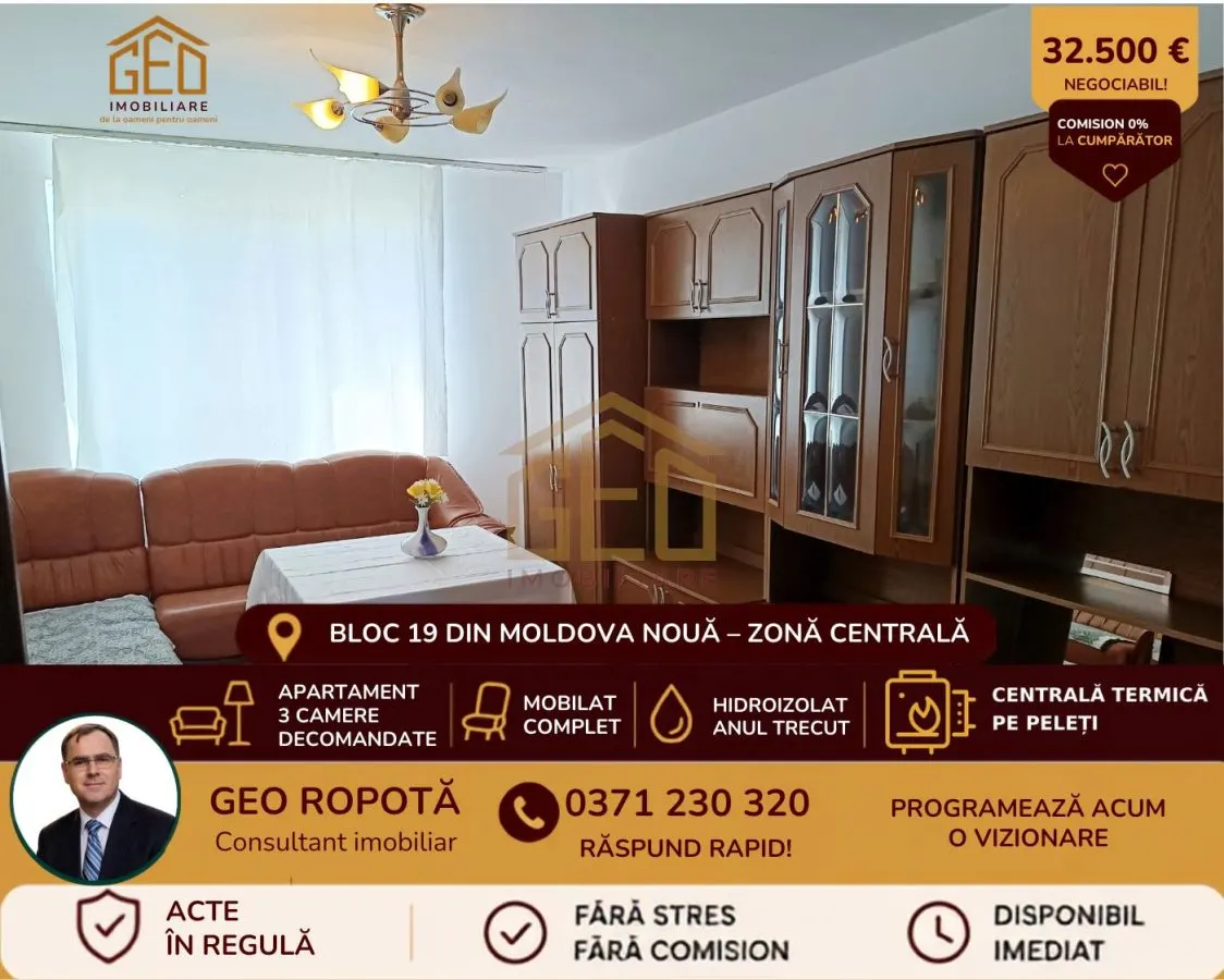 Apartament 3 camere in zona centrala Moldova Noua - foto 1