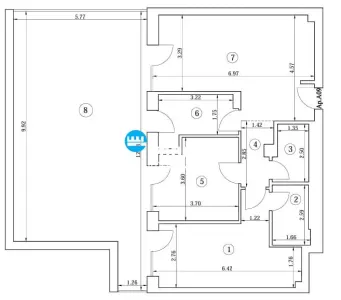 Apartament 3 cam, decomandat de vanzare Silk District, bloc intabulat - foto 12