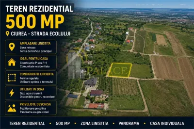 Teren 500 mp,  pentru construire casa - Iasi