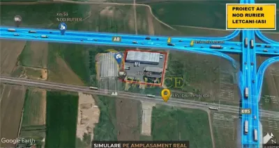 Teren Industrial 4580 mp Letcani, Platforma Betonata - Iasi