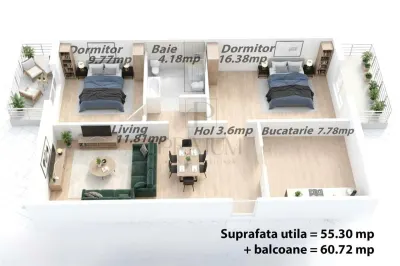 LIPOVEI - ETAJ 2 - DECOMNADAT - 3 CAMERE - 2 BALCOANE - CENTRALA PROPRIE - Timisoara