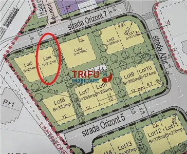 Teren intravilan cu utilitati 272 mp zona Orizont - Alba Iulia