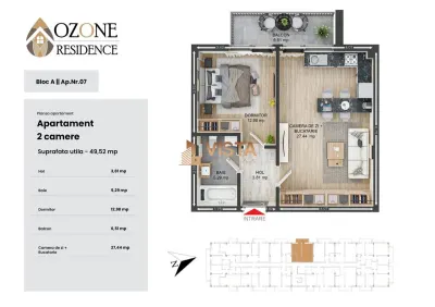 Apartament 2 camere, 50 mp,Tractorul - foto 15
