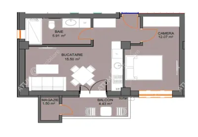 De vanzare apartament la etajul 2 cu 2 camere balcon parcare subterana zona Doamna Stanca din Selimbar - foto 4