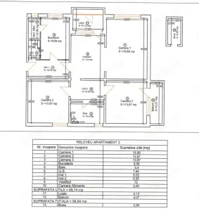 4 camere cu 2 bai in bloc reabilitat linga Punctele Cardinale - foto 3