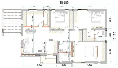 TVA inclus | Case TiP PARTER cu 4 camere in Trivale | Teren 465 mp - foto 4