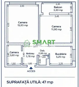 Apartament 2 camere. Zona Calea Romanilor, Arad - foto 7