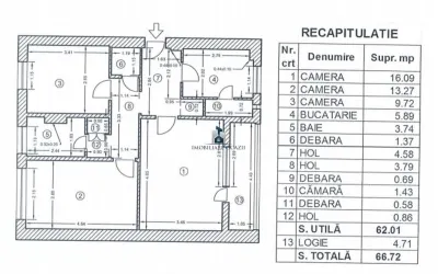 Apartament 3 camere Decomandat Covasna - Bucuresti
